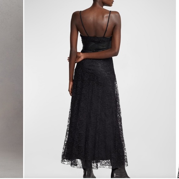 Jerome Rebrode Ralph Lauren Purple Label Black Lace Cocktail Maxi Dress Formal 8 - Picture 2 of 13